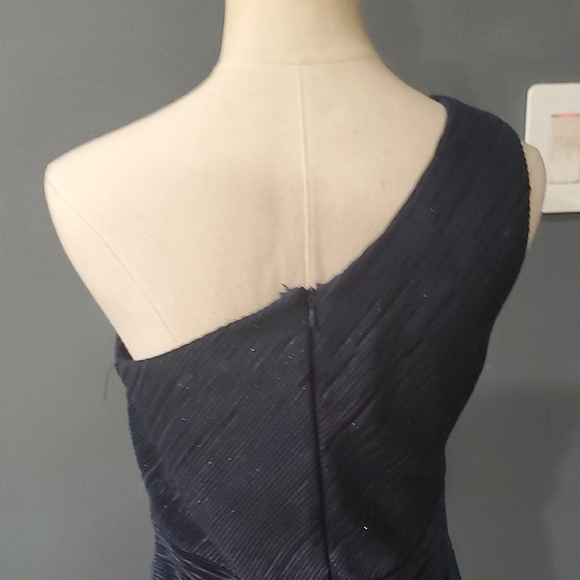 Chic One-Shoulder Navy Dress - Picture 7 of 15
